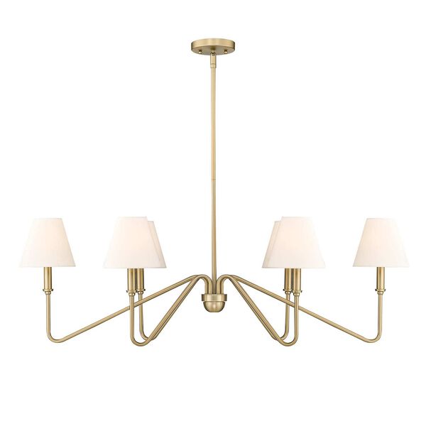 Kennedy Six-Light Pendant with Ivory Linen shade, image 1
