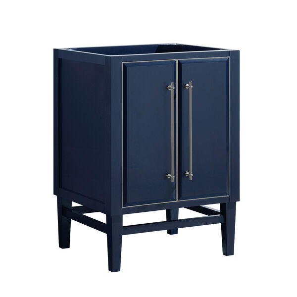 Navy Blue 24-Inch Bath vanity Cabinet with Silver Trim, image 2