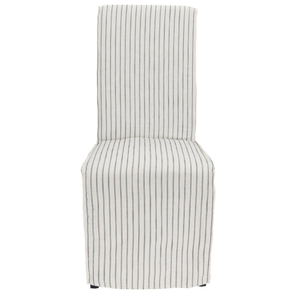 Camille Beige and Gray Stripe Upholstered Dining Chair, image 1