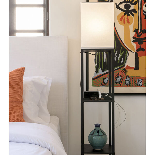 Maxwell Black LED Floor Lamp with USB Port, image 3