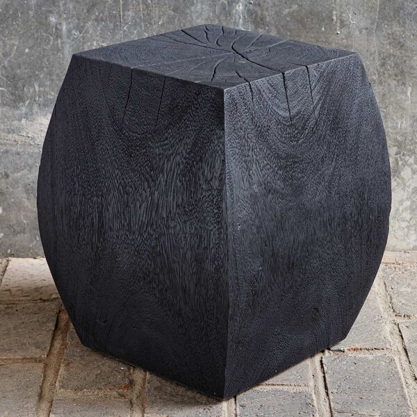 Grove Rustic Black Wooden Accent Stool, image 2