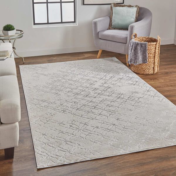 Micah Silver Gray White Area Rug, image 3