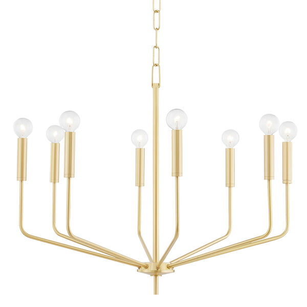 Bailey Aged Brass Eight-Light Chandelier, image 1