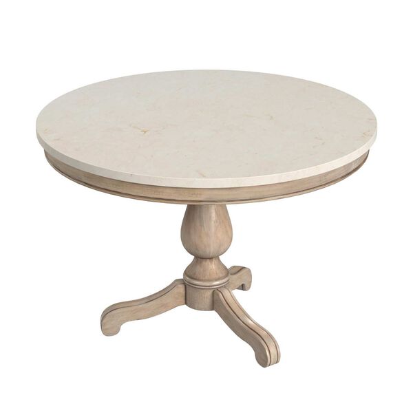 Danielle Sandalwood Beige 44-Inch Round Pedestal Marble Dining Table, image 4