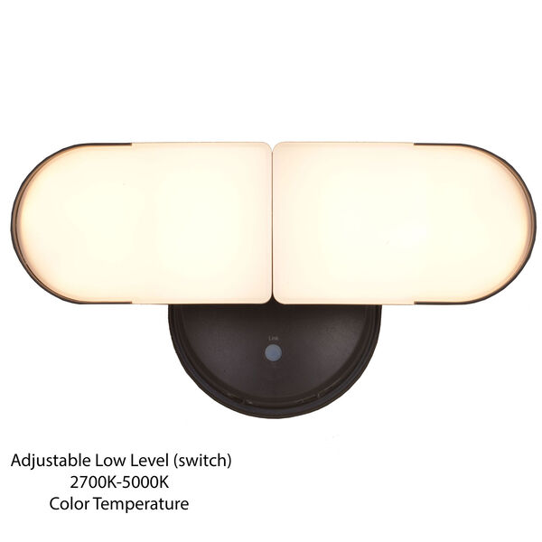 Lambda Bronze Two-Light Outdoor Linkable Adjustable Integrated LED Security Flood Light, image 5