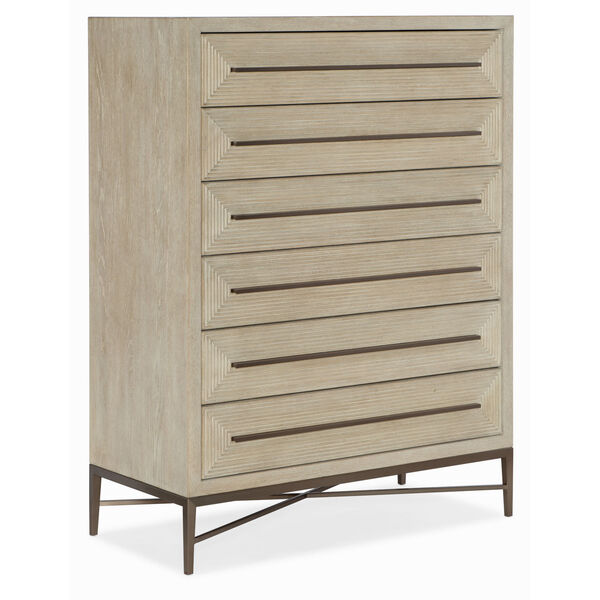 Cascade Taupe Six-Drawer Chest, image 1