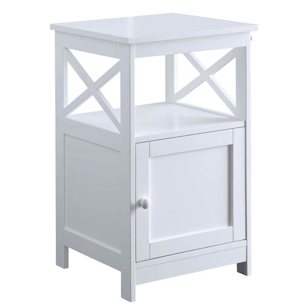 Oxford White End Table with Cabinet, image 4