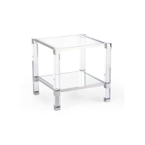 Vancouver Clear and Nickel Side Table, image 1