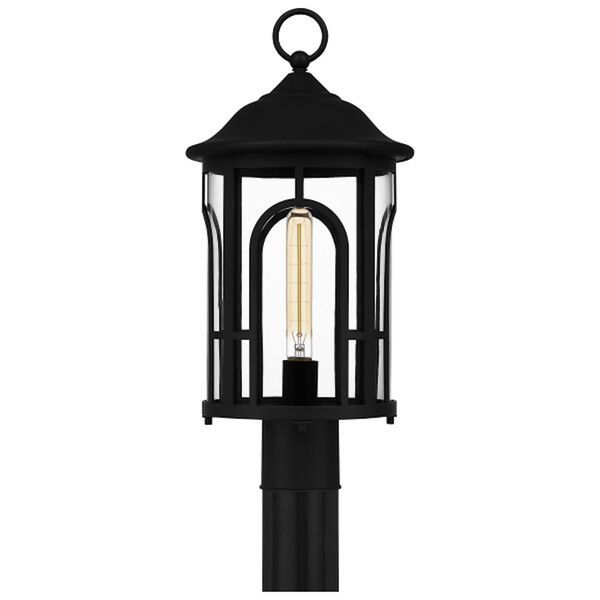 Brampton Matte Black One-Light Outdoor Post Lantern, image 2