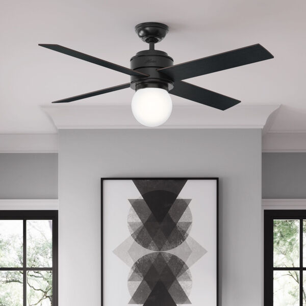 Hepburn Matte Black 52-Inch One-Light LED Adjustable Ceiling Fan, image 7