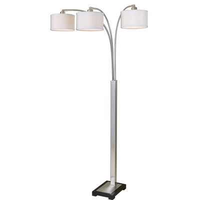 Nickel Brushed Floor Lamps Bellacor, Henley Adjustable Boom Arm Floor Lamp By Uttermost