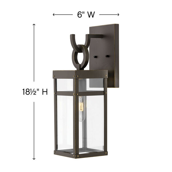 Porter Oil Rubbed Bronze 19-Inch One-Light Outdoor Wall Sconce, image 3