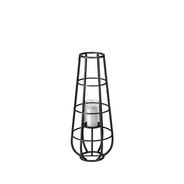 Bella Black 30-Inch Cylindrical Cage Candle Holder, image 1