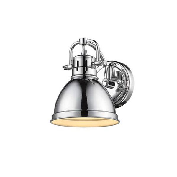 Duncan Chrome One-Light Vanity Fixture with Chrome Shade, image 2