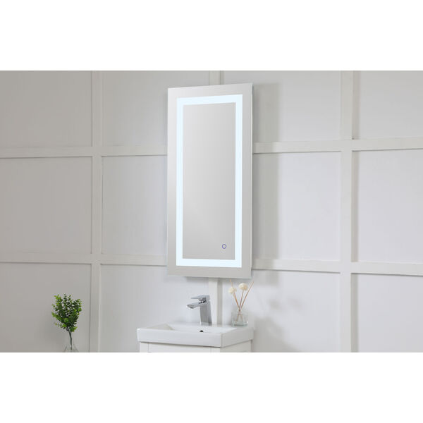 Helios Silver 36 x 18 Inch Aluminum Touchscreen LED Lighted Mirror, image 5