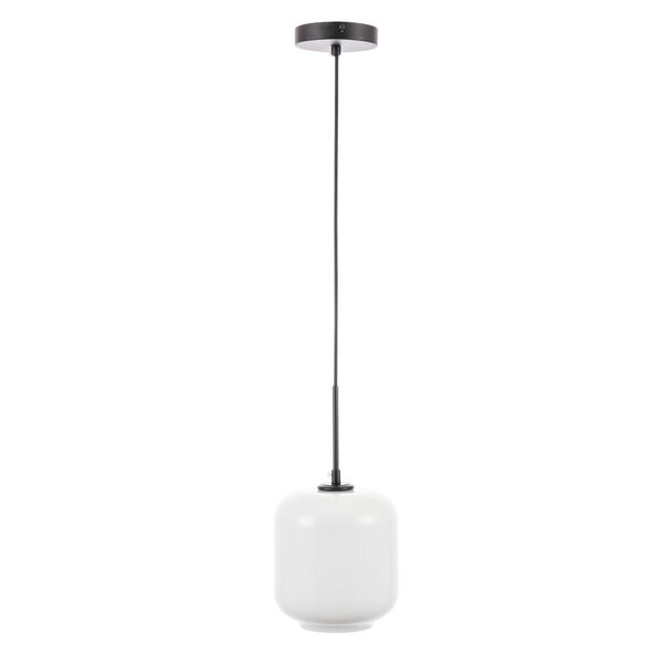Collier Black Seven-Inch One-Light Mini Pendant with Frosted White Glass, image 3