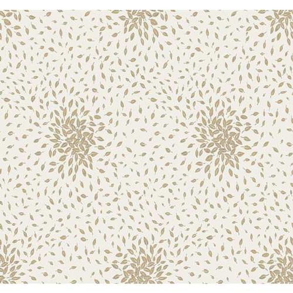 Petite Leaves Cream and Gold Wallpaper, image 2