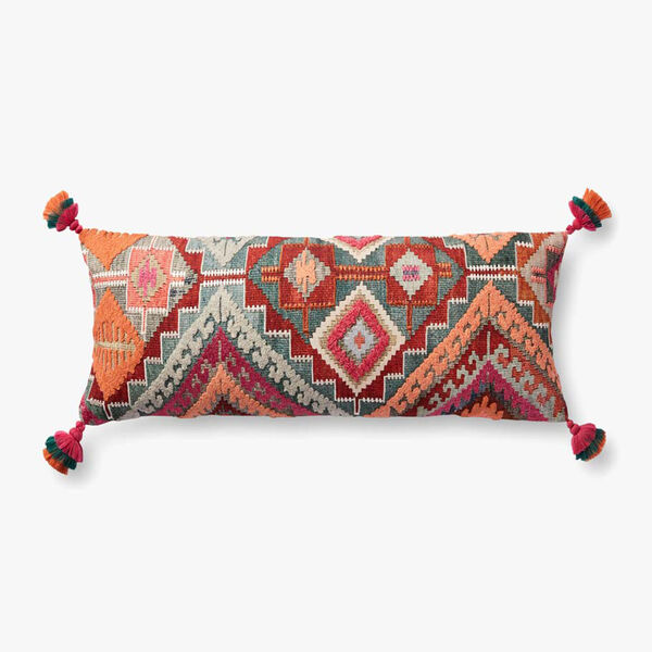 Justina Blakeney Plush Woven Bohemian Accent Pillow with Tassels, image 1