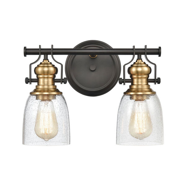 Chadwick Oil Rubbed Bronze and Satin Brass Two-Light Bath Vanity, image 1