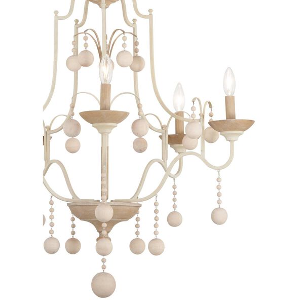Colonial Charm White Wash Sun Dried Clay Chandelier, image 3