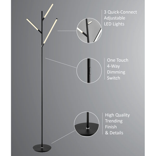 Lorant Black 75-Inch LED Floor Lamp, image 6