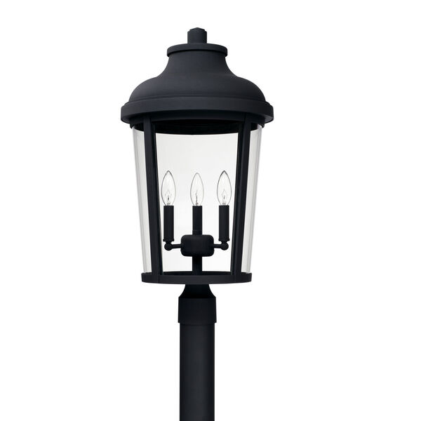Dunbar Black Three-Light Outdoor Post Lantern, image 1