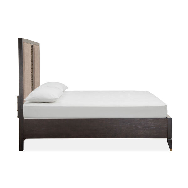 Ryker Nocturn Black and Coventry Gray Complete Panel Storage Bed with Upholstered Headboard, image 6