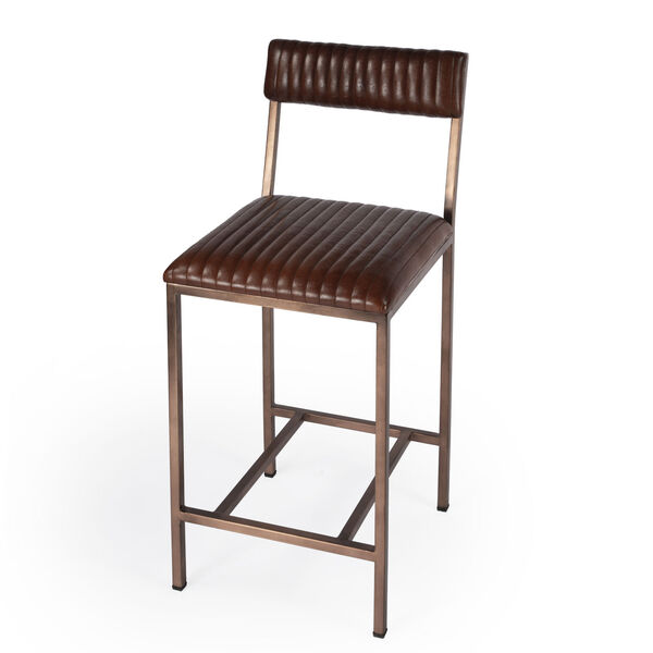 Houston Brown Leather Counter Stool, image 1