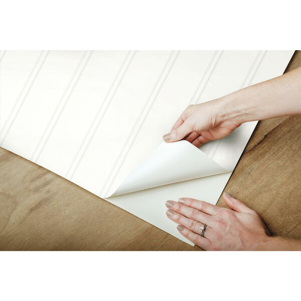 Beadboard White Peel and Stick Wallpaper, image 4