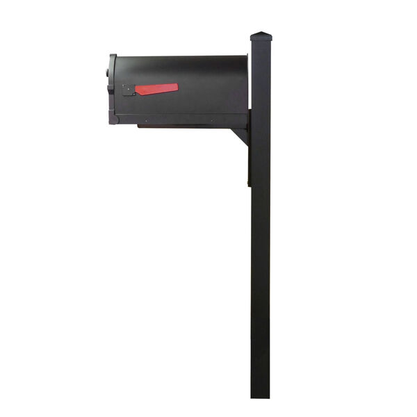 Savannah Curbside Black Mailbox and Wellington Direct Burial Mailbox Post Smooth, image 4