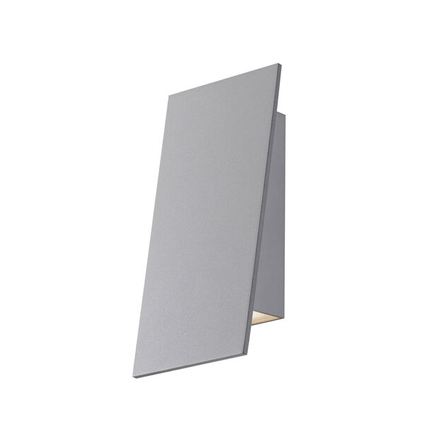 Angled Plane LED Textured Gray 1-Light Outdoor Wall Sconce 4-Inch, image 1