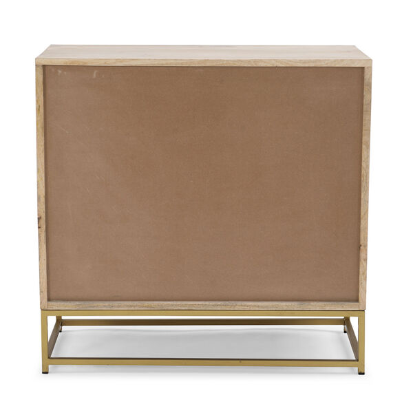 Kristin Natural and Gold Three-Drawer Cabinet, image 4