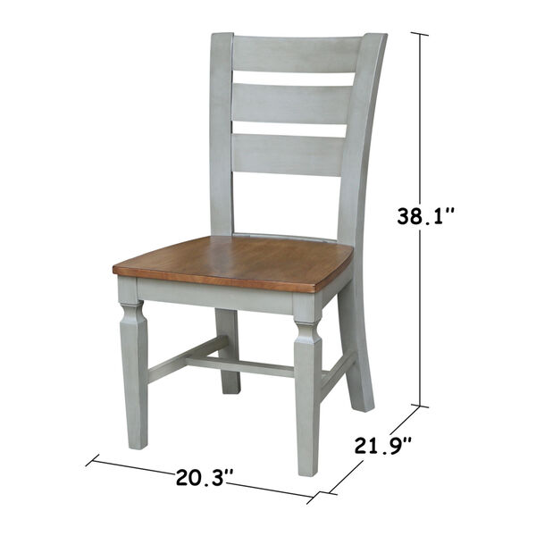 Vista Hickory Stone Ladder Back Chair, Set of Two, image 3