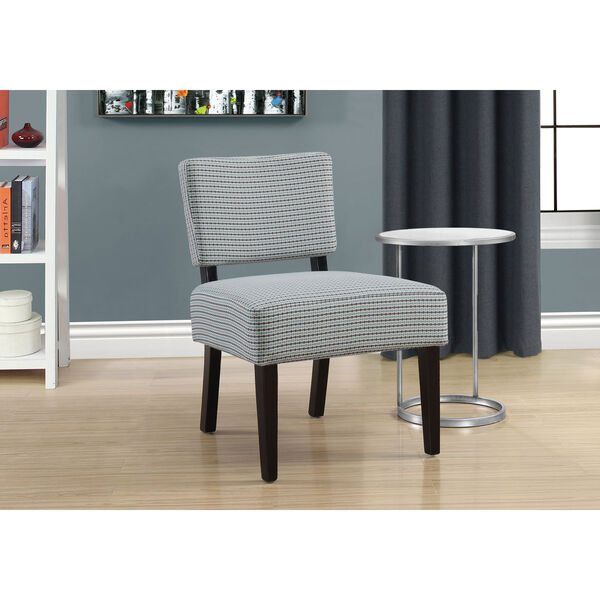 Light Blue and Gray 32-Inch Abstract Dot Fabric Accent Chair, image 2