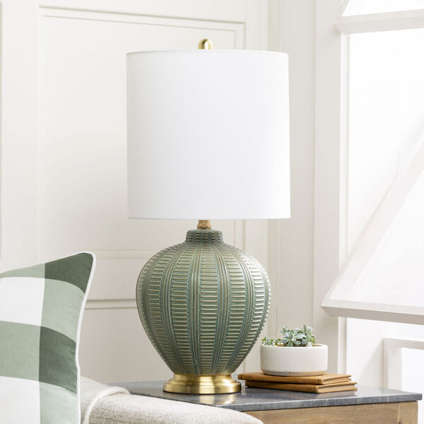 Rayas Green, Gold and White Table Lamp, image 2