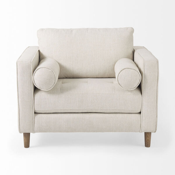 Loretta Cream Arm Chair with Two Bolster Cushions, image 2