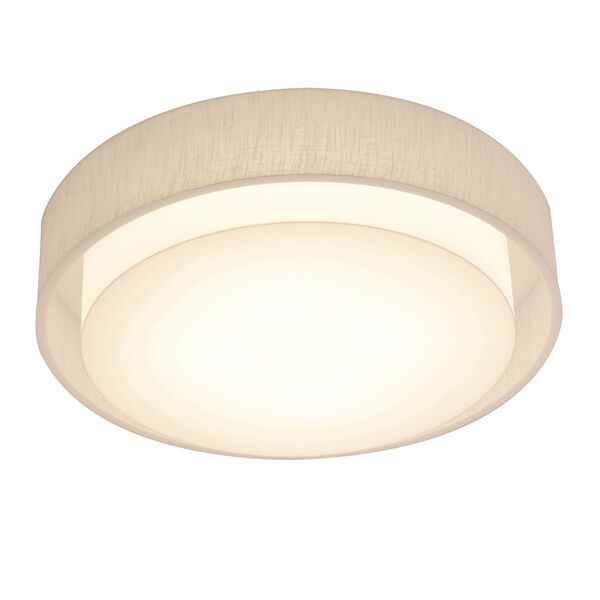 Sanibel White 18-Inch LED Flush Mount with Linen White Shade, image 1