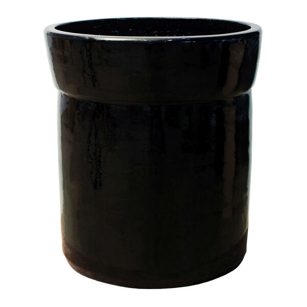 Ceramic Gloss Black Azov Planter, image 1