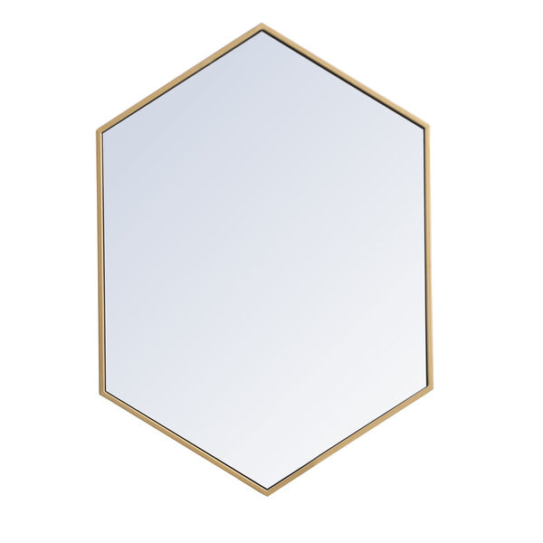 Eternity Brass 24-Inch Hexagon Mirror, image 1