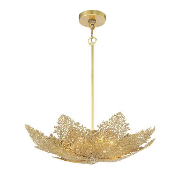 Evergold India Gold and Vintage Brass Eight-Light LED Pendant, image 1