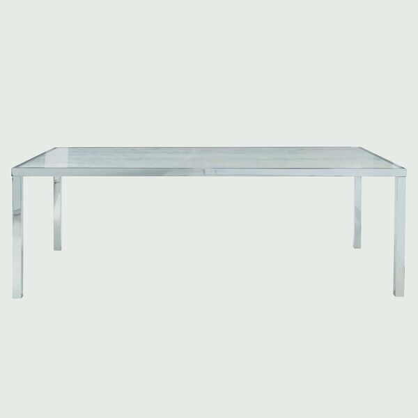 Arcadia Polished Stainless Steel Dining Table, image 1