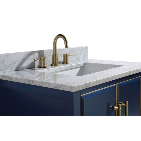 Carrara White 31-Inch Vanity Top with Rectangular Sink, image 3