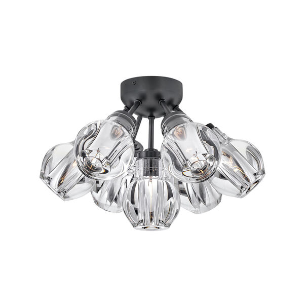 Elise Seven-Light Semi-Flush Mount with Clear Crystal Glass, image 1