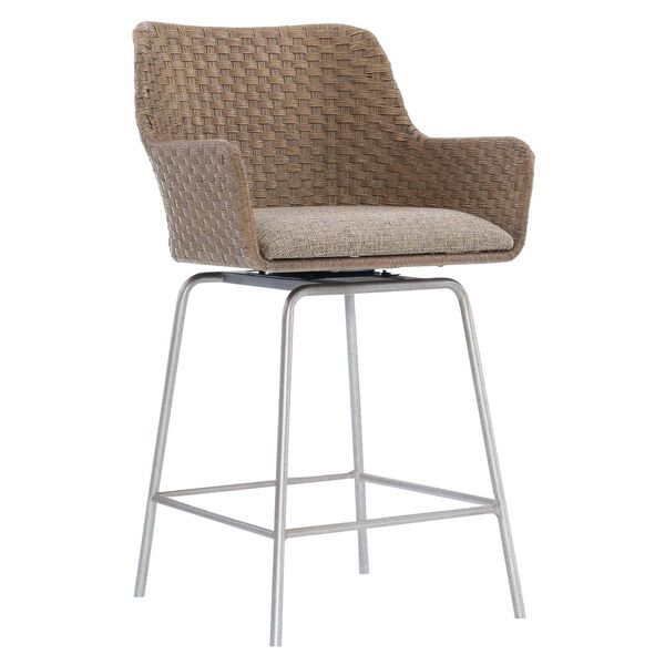 Logan Square Meade Natural, Gray and Stainless Steel Counter Stool, image 1