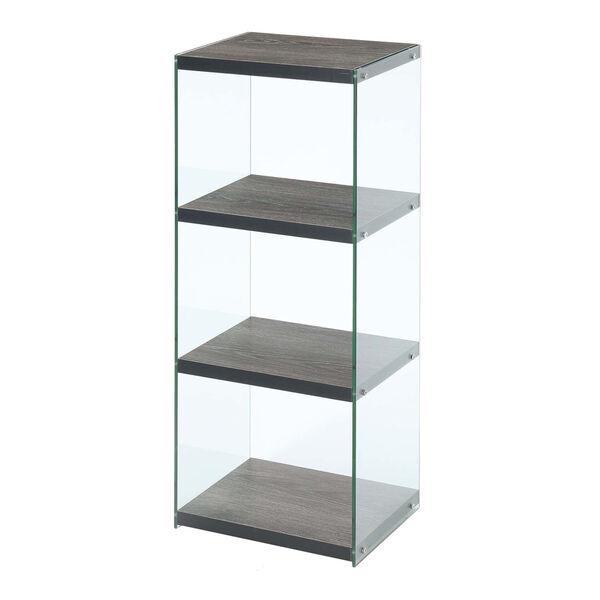 SoHo Weathered Gray Four-Tier Tower Bookcase, image 1