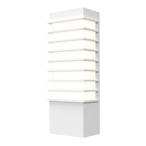 Tawa Textured White 13-Inch Slim LED Sconce, image 1
