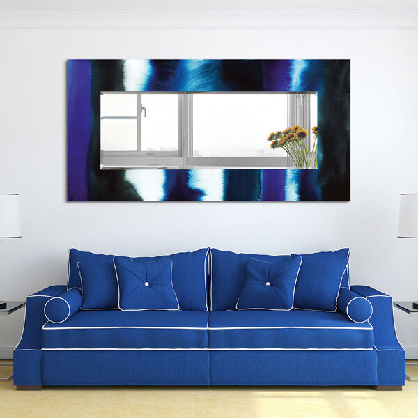 Run Off Blue 72 x 36-Inch Rectangular Beveled Floor Mirror, image 1