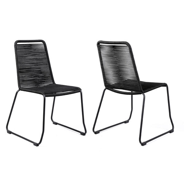 Shasta Black Rope Outdoor Dining Chair, Set of Two, image 1