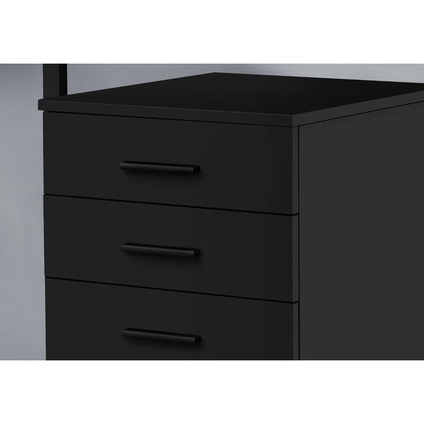 Black Filing Cabinet with Three Drawers on Castors, image 3