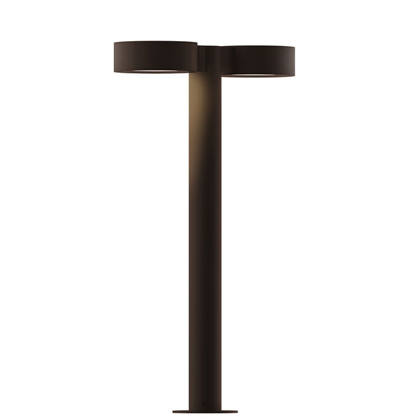 Inside-Out REALS Textured Bronze 22-Inch LED Double Bollard with Frosted White Lens, image 1